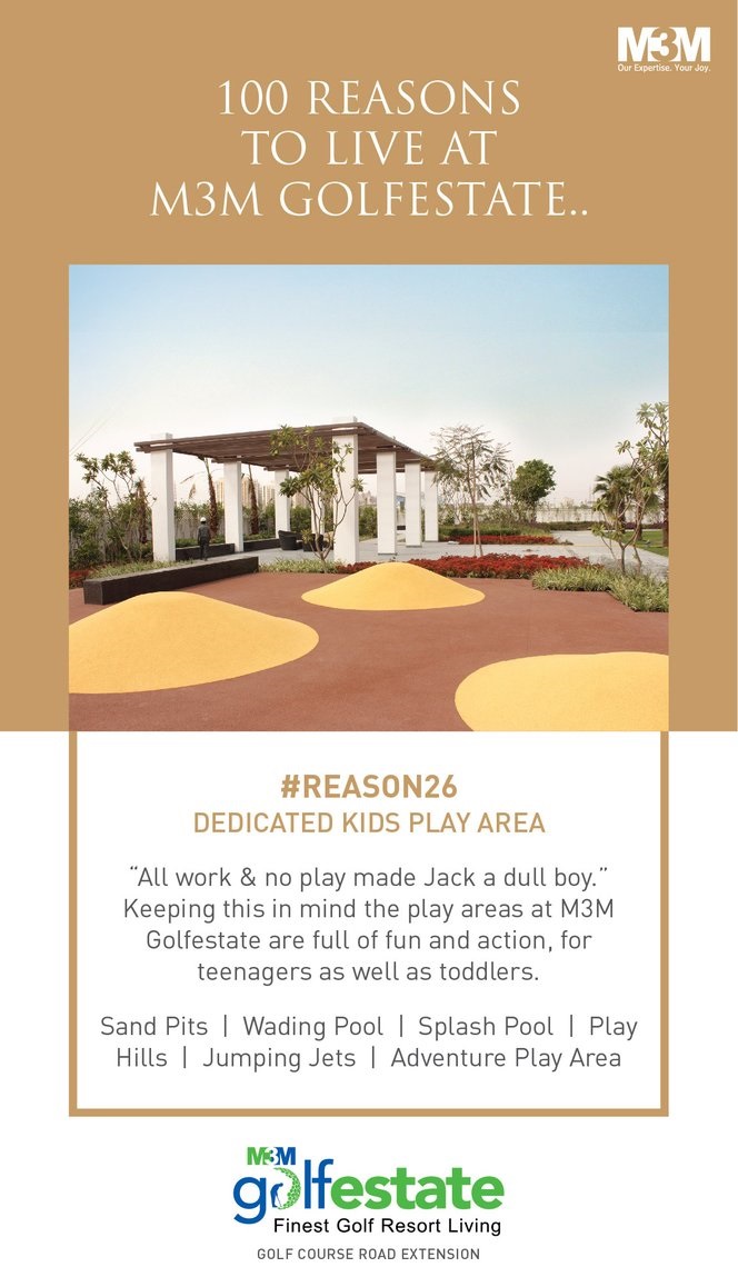 Dedicated kids play area at M3M Golf Estate Update